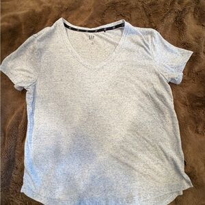 GAP Women's Heather Gray V-Neck Tee
